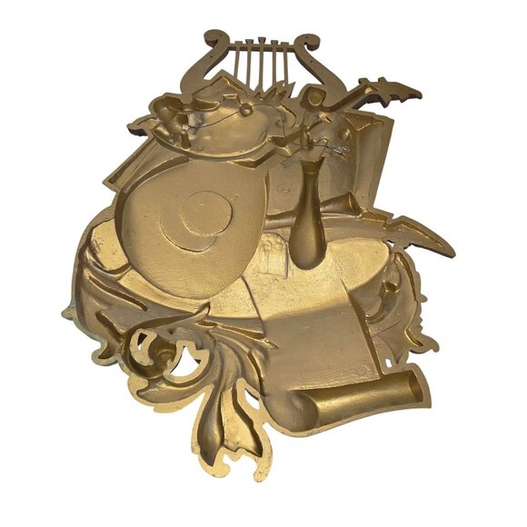 Vintage 70's Syroco Gold Musical Instrument Wall Décor 21.5" - Picture 4 of 6